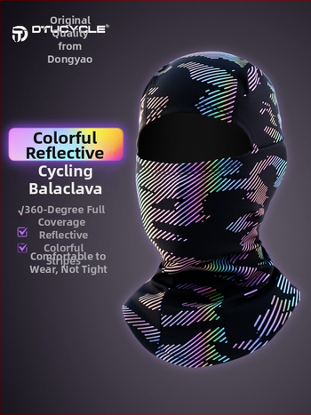 Mască pentru față de ciclism cu dungi reflectorizante, din poliester, unisex, DTUCYCLE DT2390, antivânt și cald