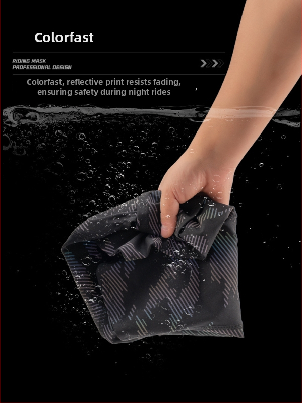 Mască pentru față de ciclism cu dungi reflectorizante, din poliester, unisex, DTUCYCLE DT2390, antivânt și cald