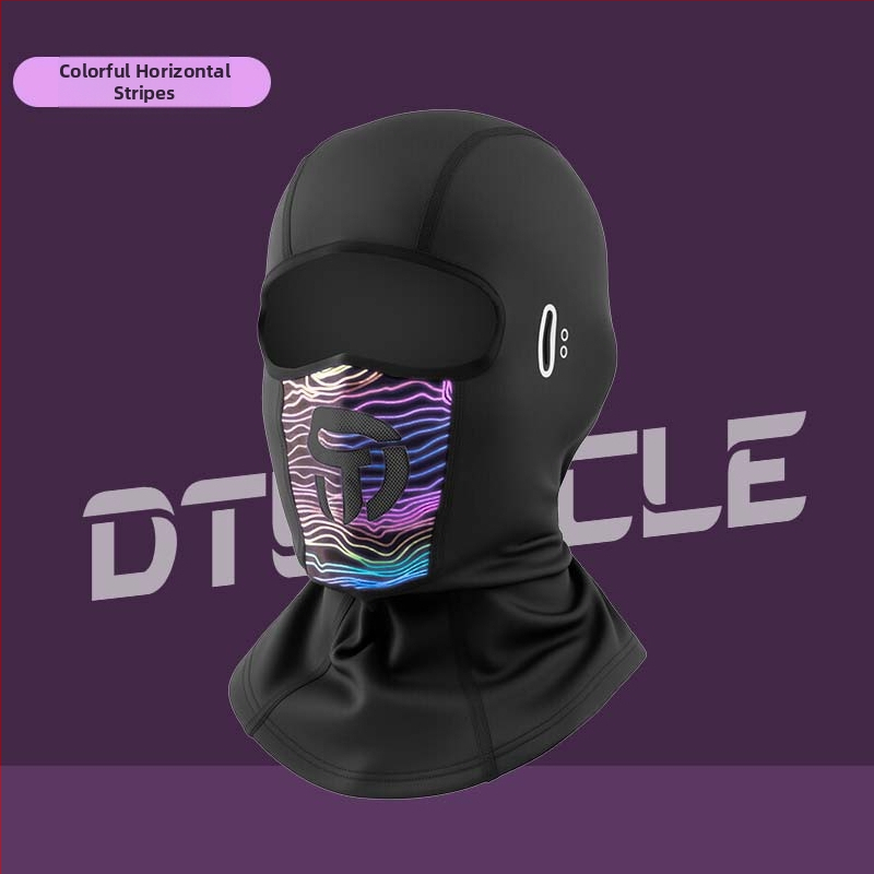 Mască pentru față de ciclism cu dungi reflectorizante, din poliester, unisex, DTUCYCLE DT2390, antivânt și cald