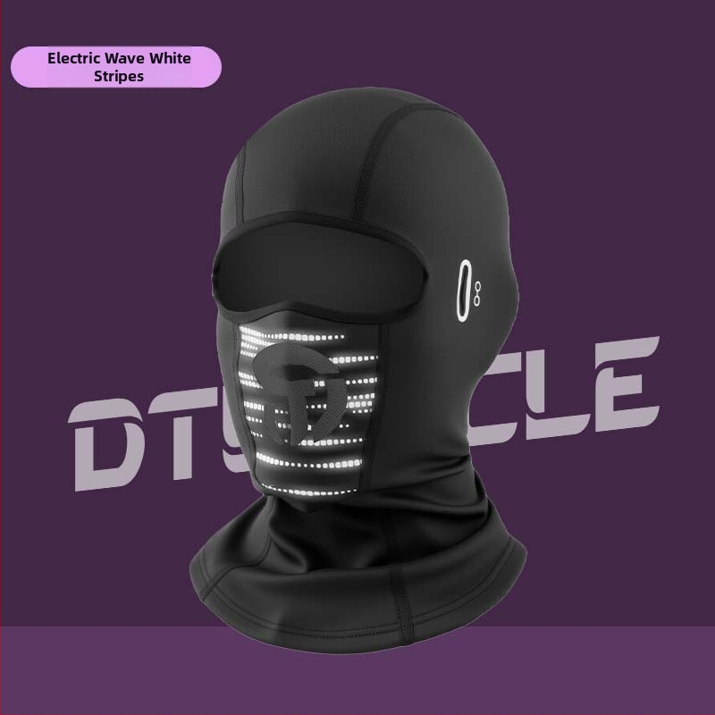 Mască pentru față de ciclism cu dungi reflectorizante, din poliester, unisex, DTUCYCLE DT2390, antivânt și cald