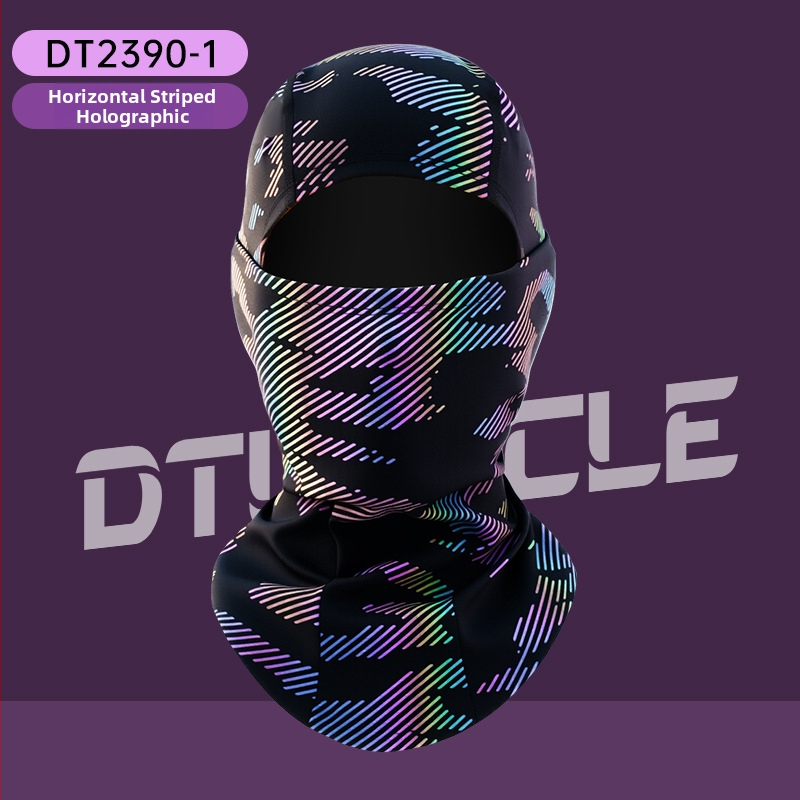 Mască pentru față de ciclism cu dungi reflectorizante, din poliester, unisex, DTUCYCLE DT2390, antivânt și cald