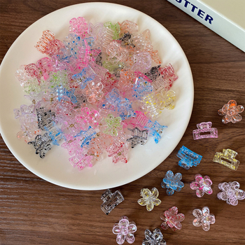 Clipuri de păr pentru fete - Modele: fluturi, flori, stele, funda; Material: plastic/ rășină; Pentru 3-10 ani