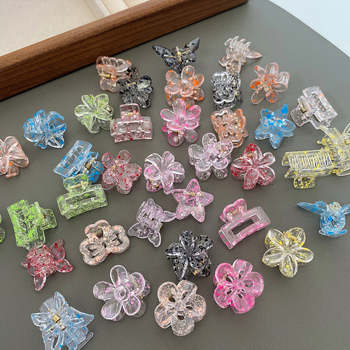 Clipuri de păr pentru fete - Modele: fluturi, flori, stele, funda; Material: plastic/ rășină; Pentru 3-10 ani