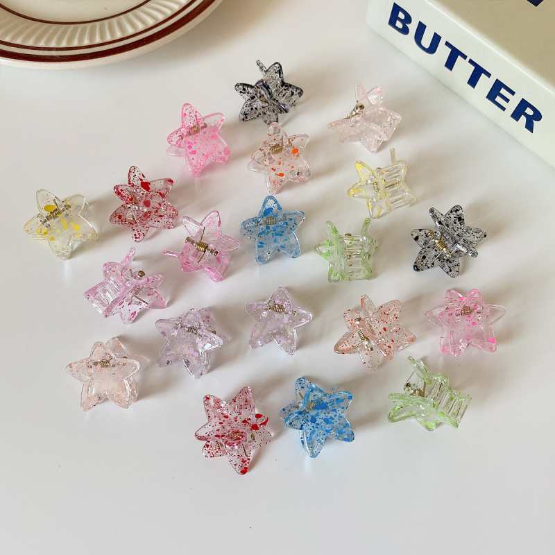 Clipuri de păr pentru fete - Modele: fluturi, flori, stele, funda; Material: plastic/ rășină; Pentru 3-10 ani