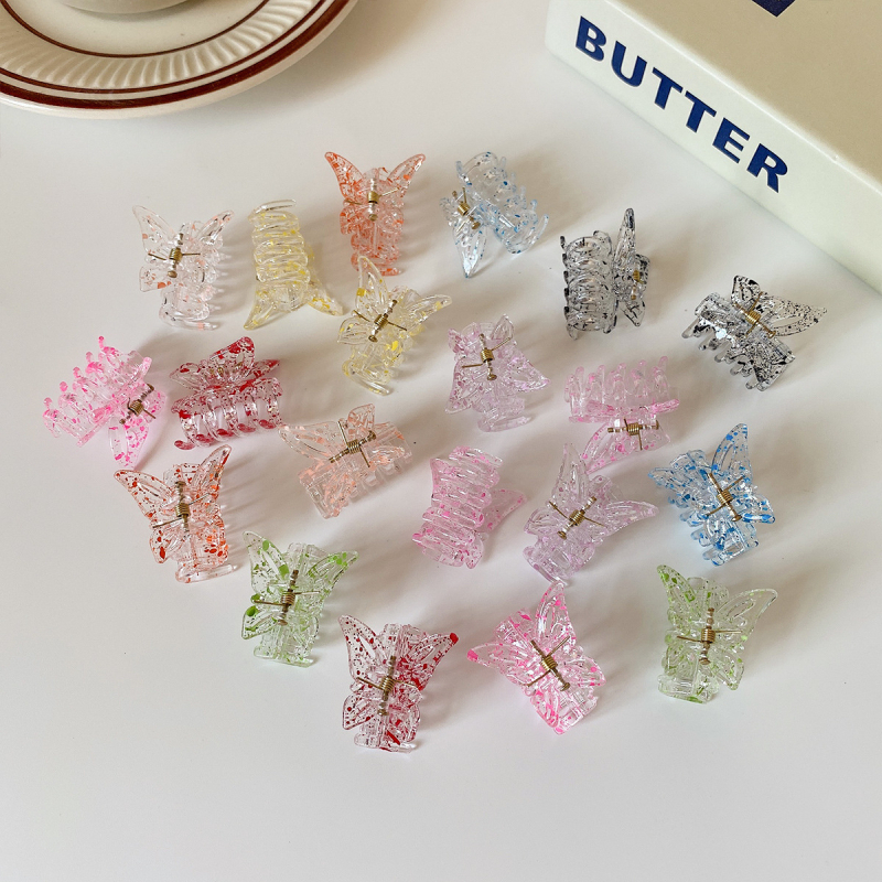 Clipuri de păr pentru fete - Modele: fluturi, flori, stele, funda; Material: plastic/ rășină; Pentru 3-10 ani