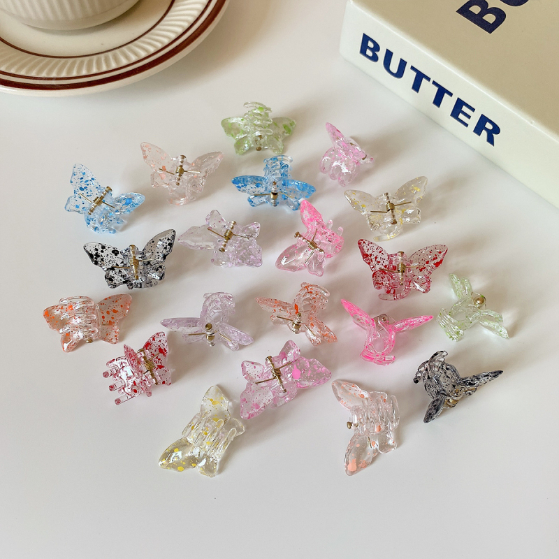 Clipuri de păr pentru fete - Modele: fluturi, flori, stele, funda; Material: plastic/ rășină; Pentru 3-10 ani