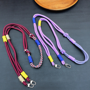 Nylonový telefónny lanyard, ručne vyrobený, unisex, s kovovou prackou