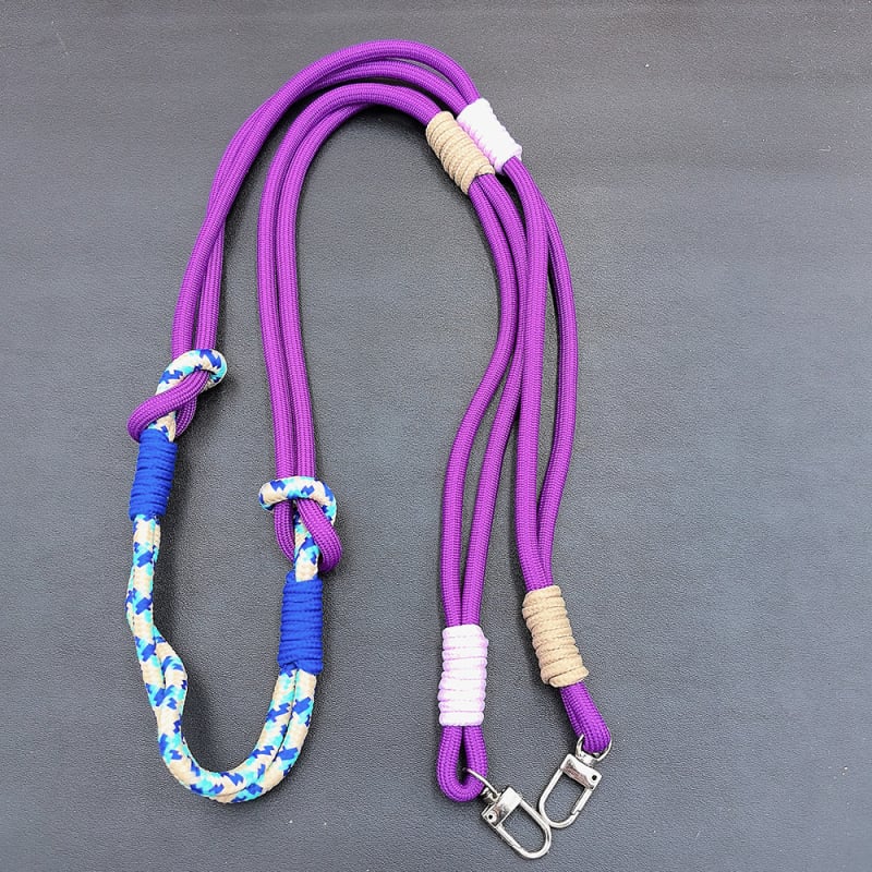 Nylonový telefónny lanyard, ručne vyrobený, unisex, s kovovou prackou