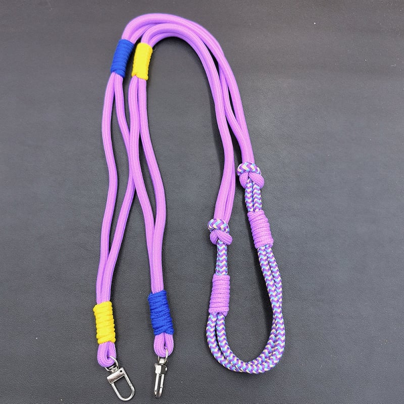 Nylonový telefónny lanyard, ručne vyrobený, unisex, s kovovou prackou