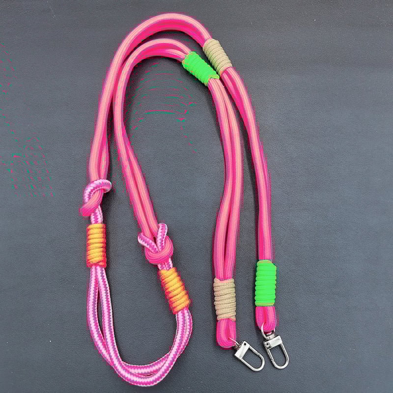 Nylonový telefónny lanyard, ručne vyrobený, unisex, s kovovou prackou