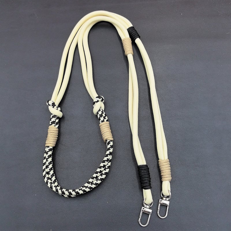 Nylonový telefónny lanyard, ručne vyrobený, unisex, s kovovou prackou