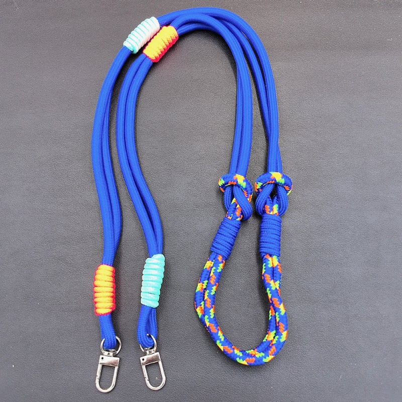 Nylonový telefónny lanyard, ručne vyrobený, unisex, s kovovou prackou