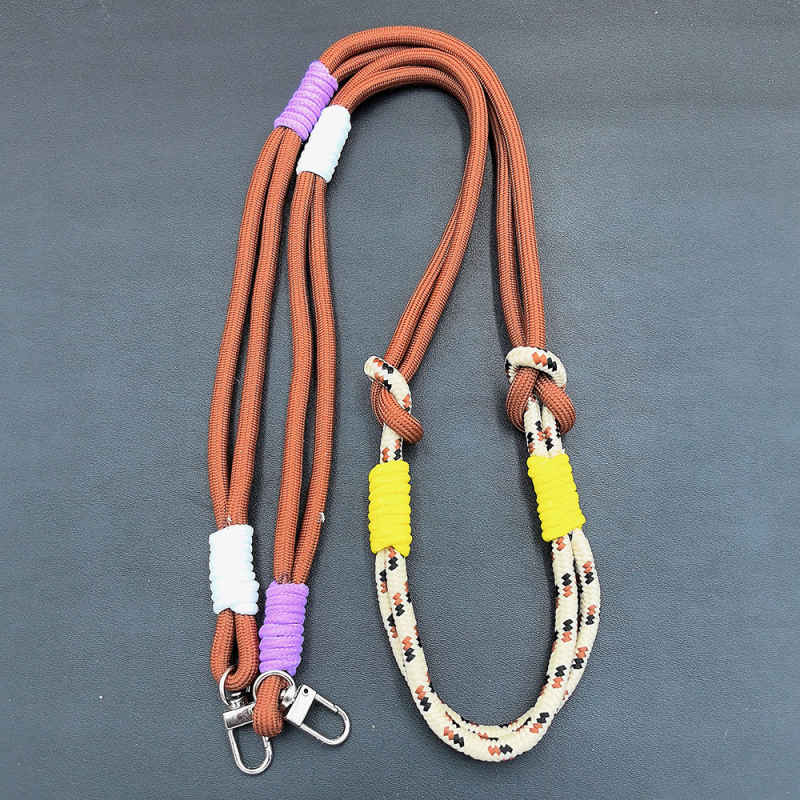 Nylonový telefónny lanyard, ručne vyrobený, unisex, s kovovou prackou