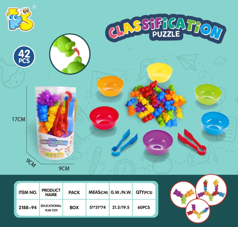 Set Montessori pentru învățare timpurie – Jucării moi din TPE în formă de animale pentru dezvoltare cognitivă, senzorială și coordonare mână-ochi (vârsta 3-6 ani)