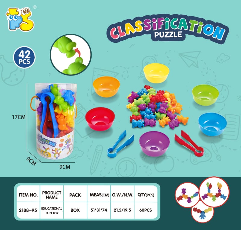 Set Montessori pentru învățare timpurie – Jucării moi din TPE în formă de animale pentru dezvoltare cognitivă, senzorială și coordonare mână-ochi (vârsta 3-6 ani)