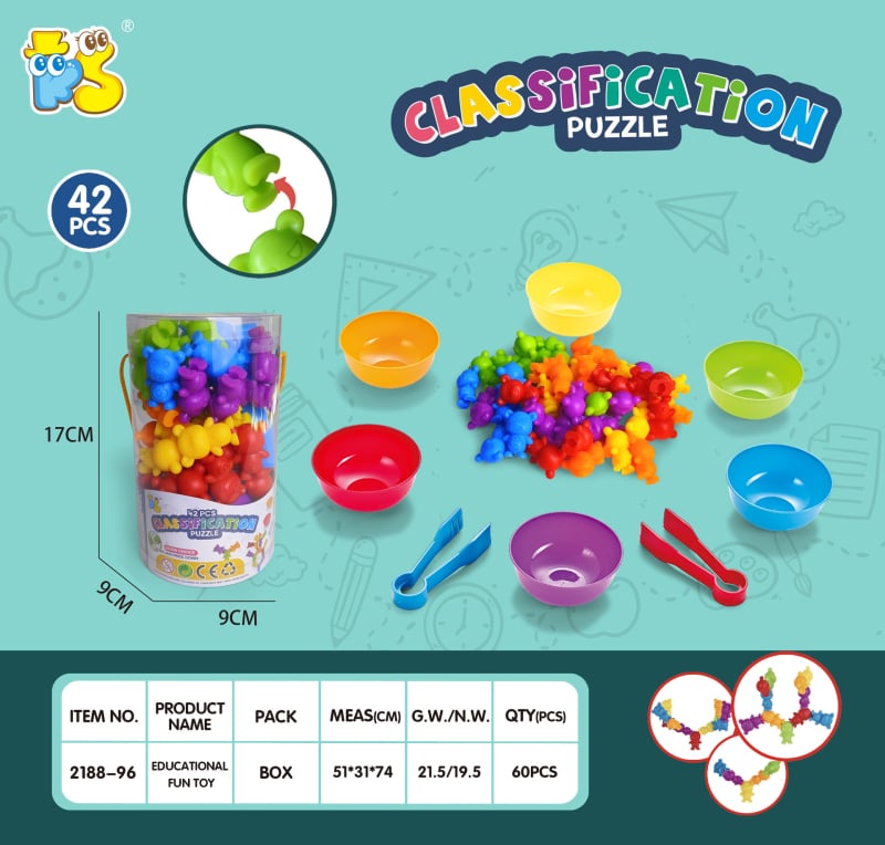 Set Montessori pentru învățare timpurie – Jucării moi din TPE în formă de animale pentru dezvoltare cognitivă, senzorială și coordonare mână-ochi (vârsta 3-6 ani)