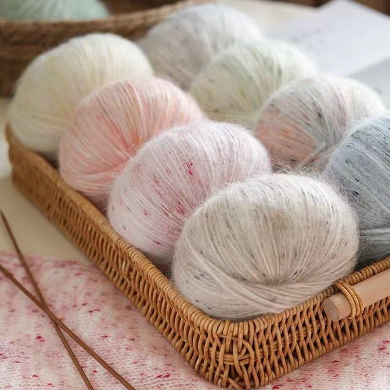 Mohair priadza, skein priadza, semi-worsted technológia, na ručné pletenie, položka 225