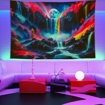 Stena gobelín s motívom Stromu života a krajinky – 100% polyester, strojové tkanie, obdĺžnik, domová dekorácia