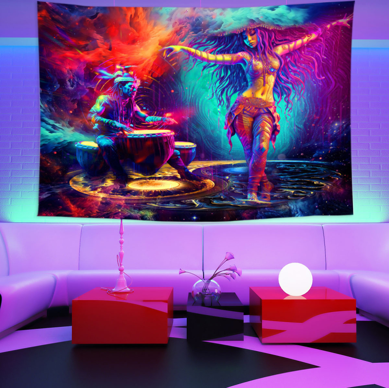 Stena gobelín s motívom Stromu života a krajinky – 100% polyester, strojové tkanie, obdĺžnik, domová dekorácia