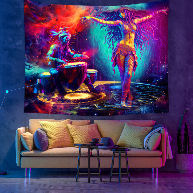 Stena gobelín s motívom Stromu života a krajinky – 100% polyester, strojové tkanie, obdĺžnik, domová dekorácia