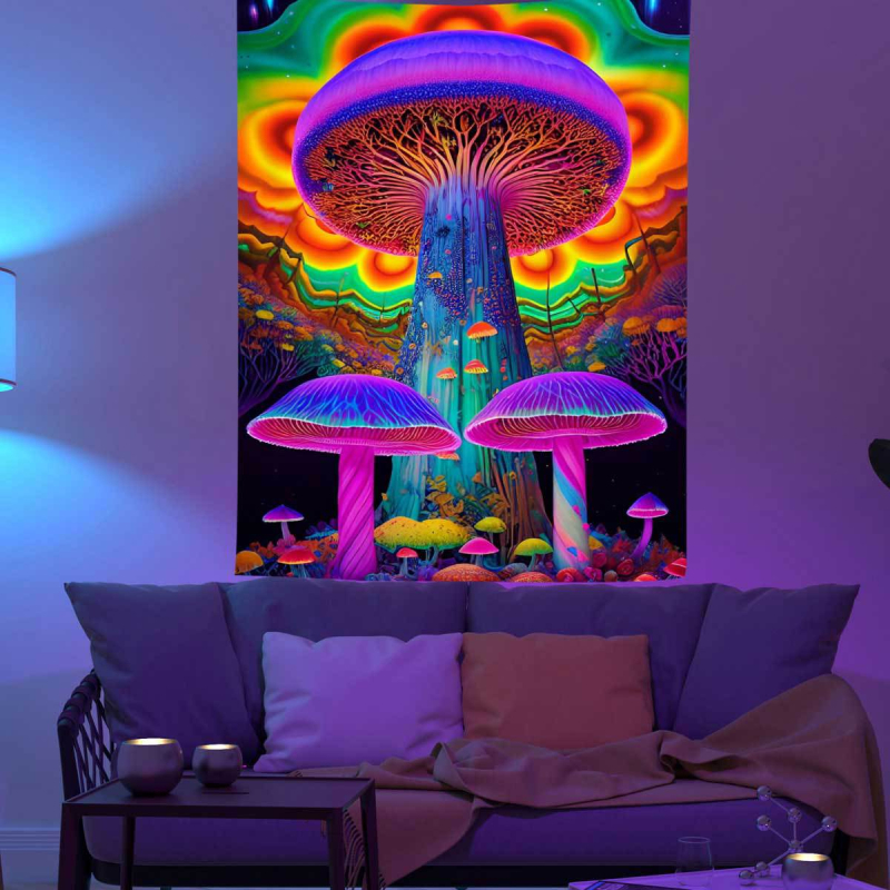 Stena gobelín s motívom Stromu života a krajinky – 100% polyester, strojové tkanie, obdĺžnik, domová dekorácia