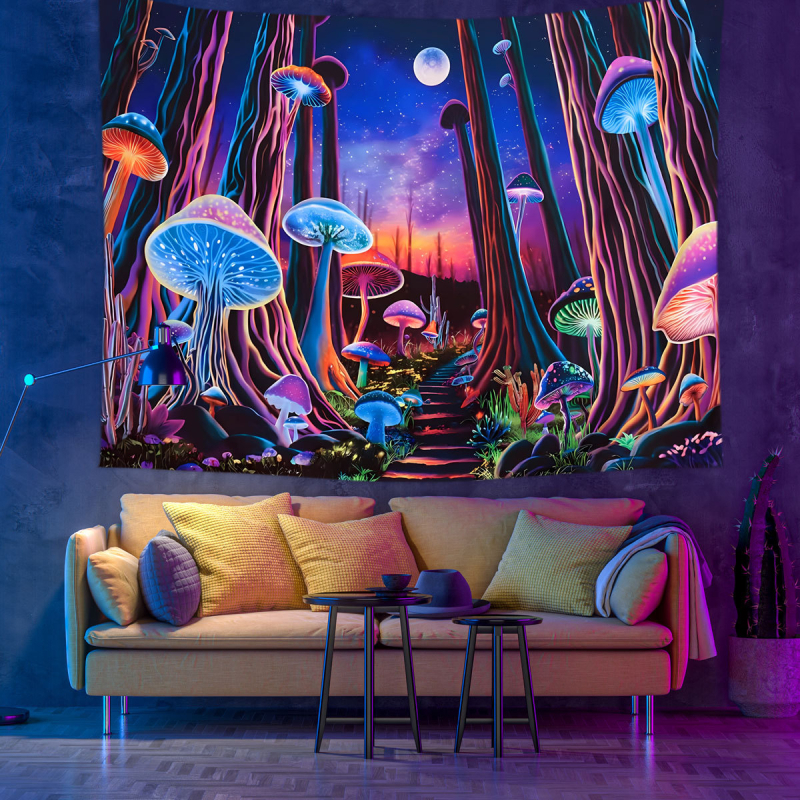 Stena gobelín s motívom Stromu života a krajinky – 100% polyester, strojové tkanie, obdĺžnik, domová dekorácia