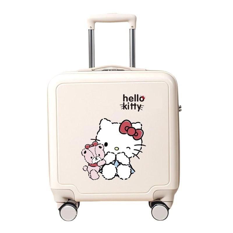 Detský cestovný kufor s vysúvateľnou rukoväťou a TSA zámkom s heslom, PC materiál, omnidirekčné kolieska, zapínanie na zips