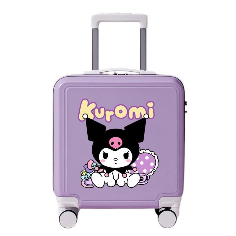 Detský cestovný kufor s vysúvateľnou rukoväťou a TSA zámkom s heslom, PC materiál, omnidirekčné kolieska, zapínanie na zips