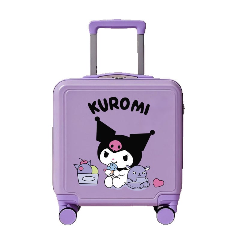 Detský cestovný kufor s vysúvateľnou rukoväťou a TSA zámkom s heslom, PC materiál, omnidirekčné kolieska, zapínanie na zips