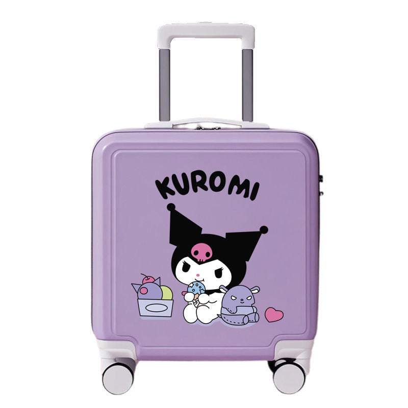 Detský cestovný kufor s vysúvateľnou rukoväťou a TSA zámkom s heslom, PC materiál, omnidirekčné kolieska, zapínanie na zips