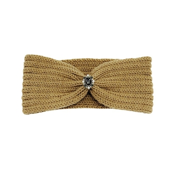 Dámska pletená čelenka s káro vzorom, pokrývka hlavy, jeseň 2023