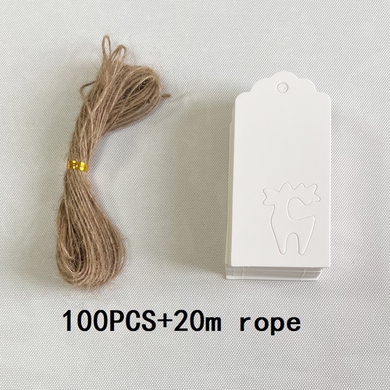 Kraft papīra pateicības etiķete dāvanu karšu iesaiņošanai, ietver 100 lapas un 20 m konopes auklu
