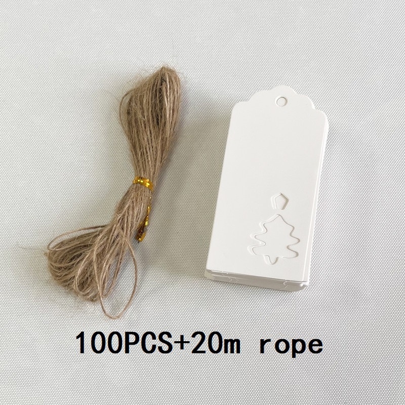 Kraft papīra pateicības etiķete dāvanu karšu iesaiņošanai, ietver 100 lapas un 20 m konopes auklu