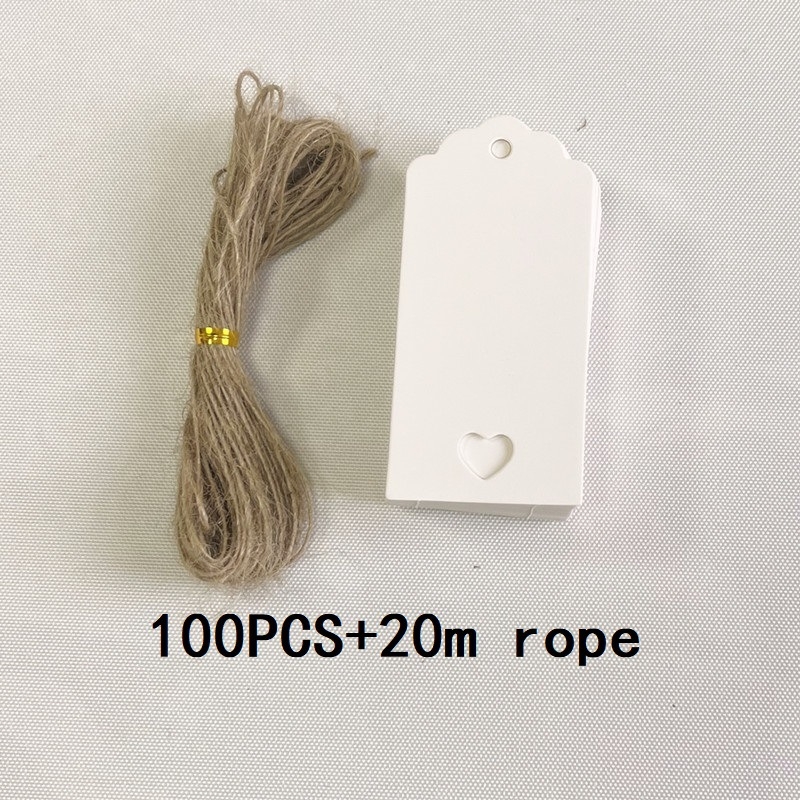 Kraft papīra pateicības etiķete dāvanu karšu iesaiņošanai, ietver 100 lapas un 20 m konopes auklu