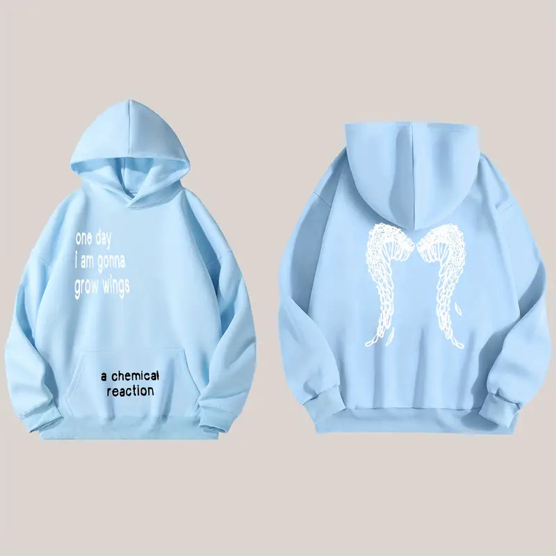 Дамски суитшърт с качулка – дълги ръкави, принт, свободен силует, 95% полиестер, зима 2025