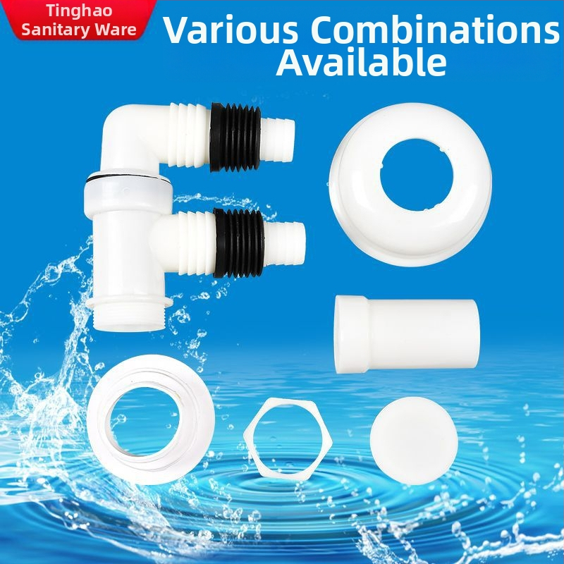 Plastové trojcestné odvodňovacie fitinky pre práčku a umývadlo (viacúčelový ohyb)