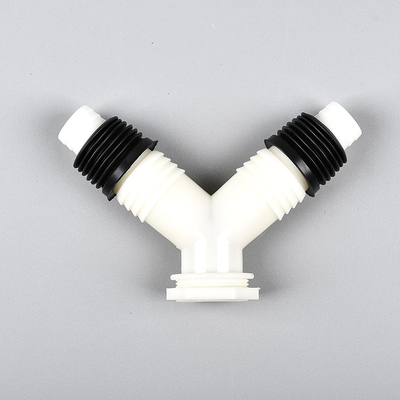 Пластмасови дренажни фитинги с три изхода за пералня и мивка (многофункционален ъглов дизайн)
