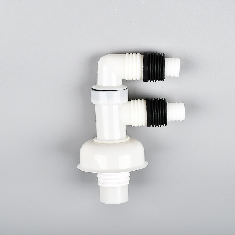 Пластмасови дренажни фитинги с три изхода за пералня и мивка (многофункционален ъглов дизайн)