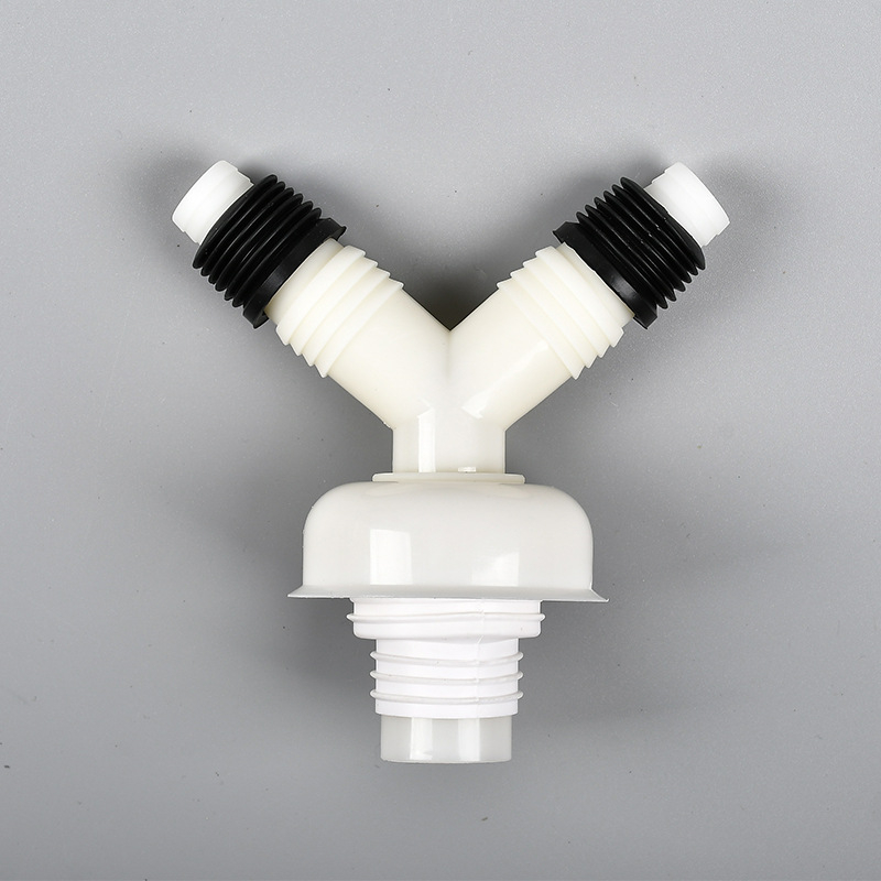 Пластмасови дренажни фитинги с три изхода за пералня и мивка (многофункционален ъглов дизайн)