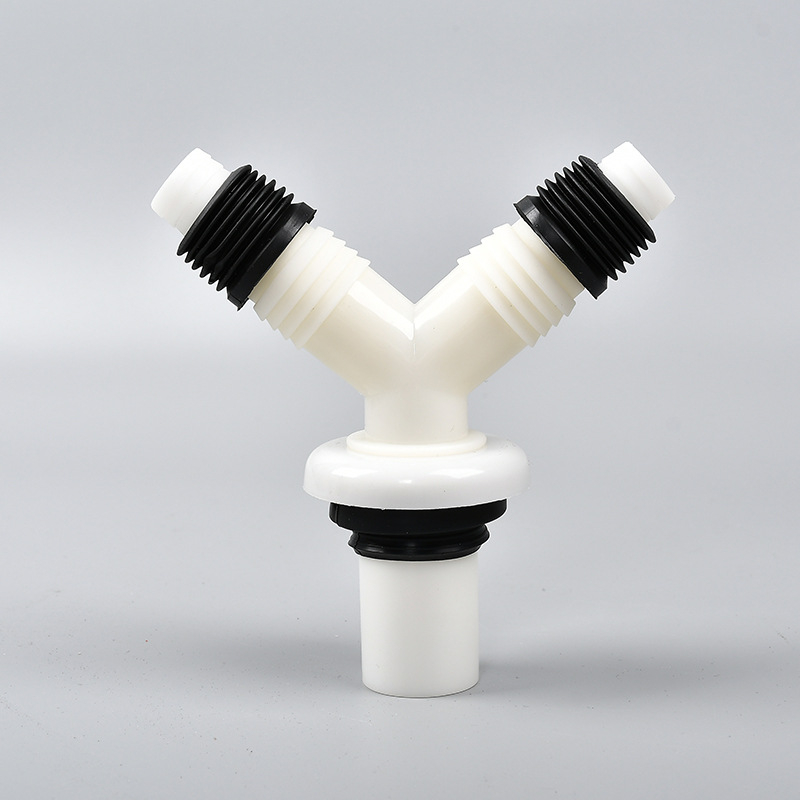 Пластмасови дренажни фитинги с три изхода за пералня и мивка (многофункционален ъглов дизайн)