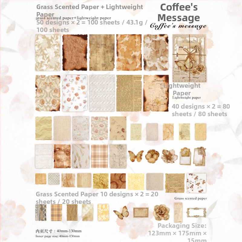 DIY denníkový papierový kit s retro kolekciou špeciálnych papierov a dekoratívnymi prvkami (Značka: Other; Číslo produktu: LSR913123296214; IP autorizácia: Nie; Štýl: Cute; Technika: Tlač)