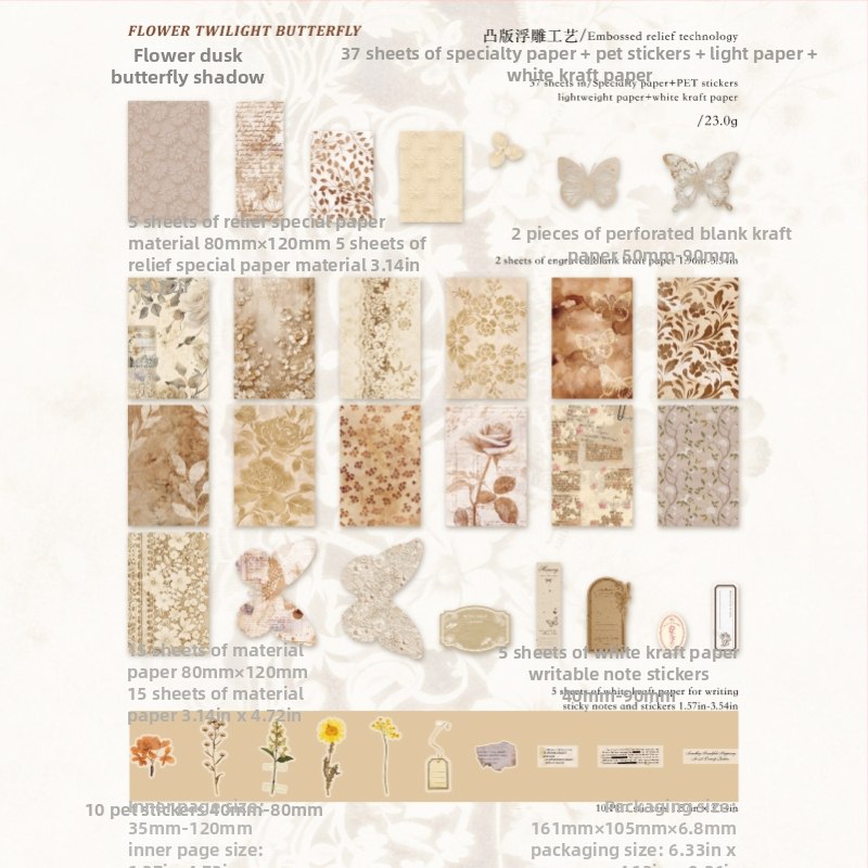 DIY denníkový papierový kit s retro kolekciou špeciálnych papierov a dekoratívnymi prvkami (Značka: Other; Číslo produktu: LSR913123296214; IP autorizácia: Nie; Štýl: Cute; Technika: Tlač)