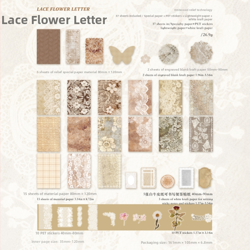 DIY denníkový papierový kit s retro kolekciou špeciálnych papierov a dekoratívnymi prvkami (Značka: Other; Číslo produktu: LSR913123296214; IP autorizácia: Nie; Štýl: Cute; Technika: Tlač)