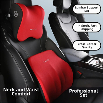 Opora hlavy a bedra do auta s pamäťovou penou, syntetické vlákno, univerzálne uchytenie, možnosť prispôsobenia, tlač loga