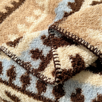 Boho štýlová deka na pohovku, polyester, 500 g/m², jar-jesenná sezóna, geometrický vzor