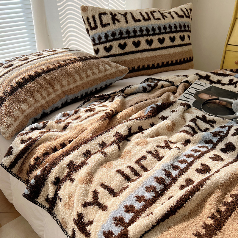 Boho štýlová deka na pohovku, polyester, 500 g/m², jar-jesenná sezóna, geometrický vzor