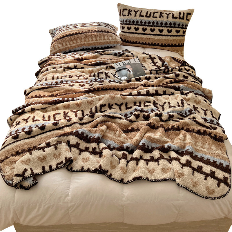 Boho štýlová deka na pohovku, polyester, 500 g/m², jar-jesenná sezóna, geometrický vzor