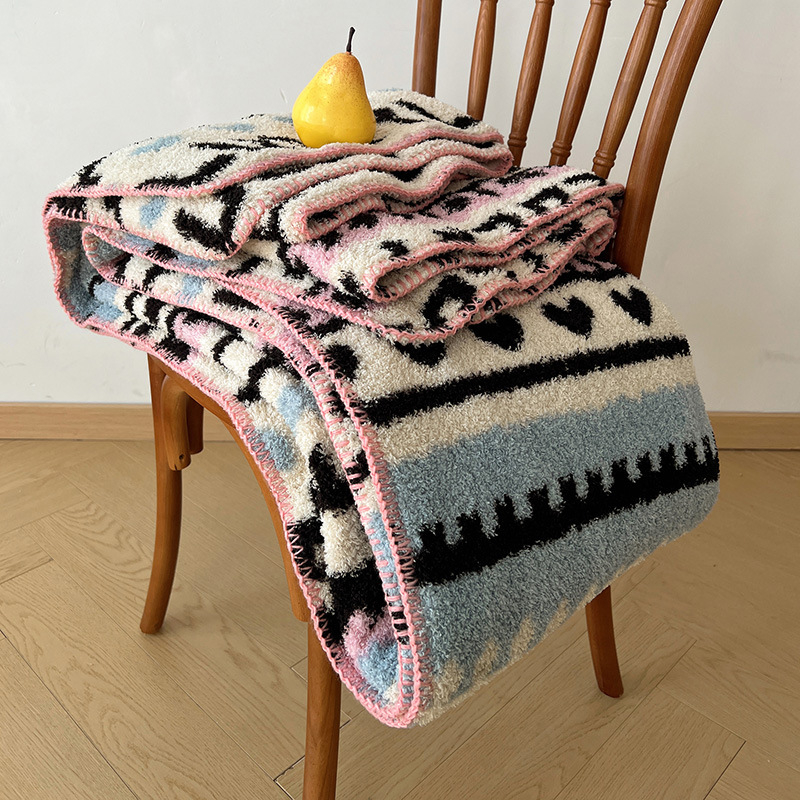 Boho štýlová deka na pohovku, polyester, 500 g/m², jar-jesenná sezóna, geometrický vzor