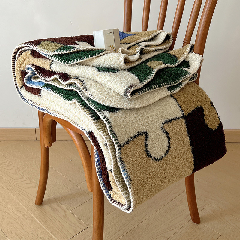 Boho štýlová deka na pohovku, polyester, 500 g/m², jar-jesenná sezóna, geometrický vzor