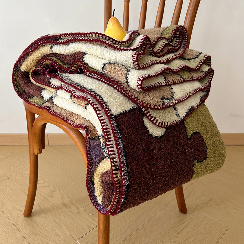 Boho štýlová deka na pohovku, polyester, 500 g/m², jar-jesenná sezóna, geometrický vzor